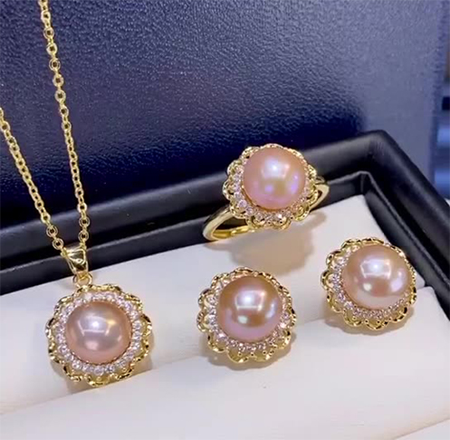 Romantic Pink Freshwater Pearl Jewelry Set