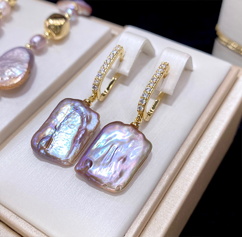 Bohemian Irregular Pink Baroque Pearl Jewelry Set