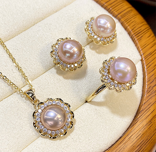 Romantic Pink Freshwater Pearl Jewelry Set