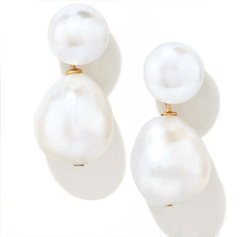 Pearl Drop Button Pearl Earrings For Women