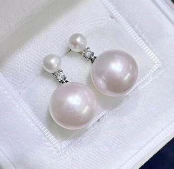 Double Bead Silver Earrings