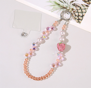 Heart Diamond Ball Crystal Beads Pearl Mobile Phone Chain