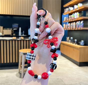 Colorful cute style acrylic beads mobile phone chain