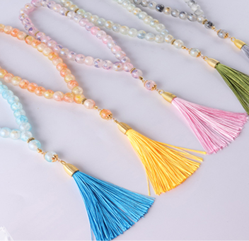 Muslim 33pcs Glass Beads Fringe Bracelet