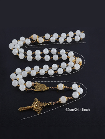 Catholic Rosaries Jewelry Wooden Beads Cross Necklace