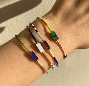 Adjustable hand woven Miyuki seed beads bracelet