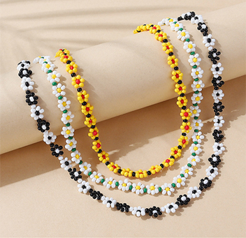 sweet and romantic glass seed beads collarbone neckalce chain