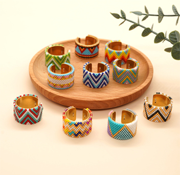 Hand woven stainless steel Bohemian style ring