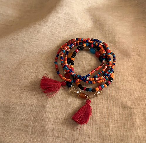 6 Layer boho Glass Seed Bead Bracelet