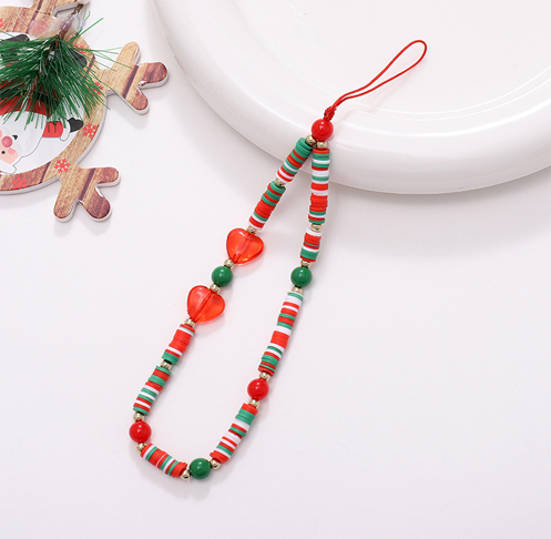 Acrylic Beaded Christmas Tree Pendant Mobile Phone Chain