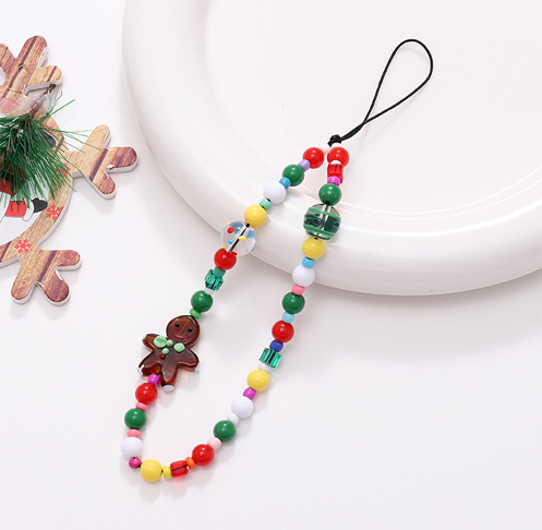 Acrylic Beaded Christmas Tree Pendant Mobile Phone Chain