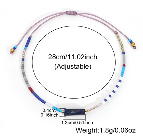 Adjustable hand woven Miyuki seed beads bracelet