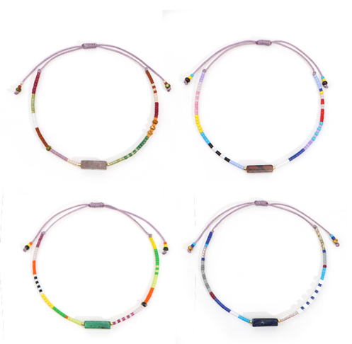 Adjustable hand woven Miyuki seed beads bracelet