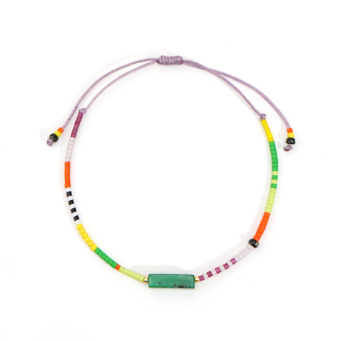 Adjustable hand woven Miyuki seed beads bracelet