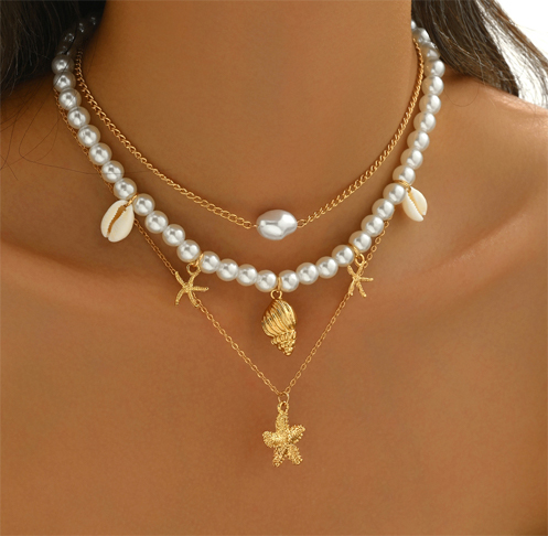 Bohemian Long Glass Pearl Y-Drop Necklace