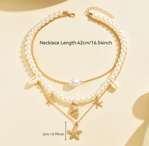 Bohemian Long Glass Pearl Y-Drop Necklace