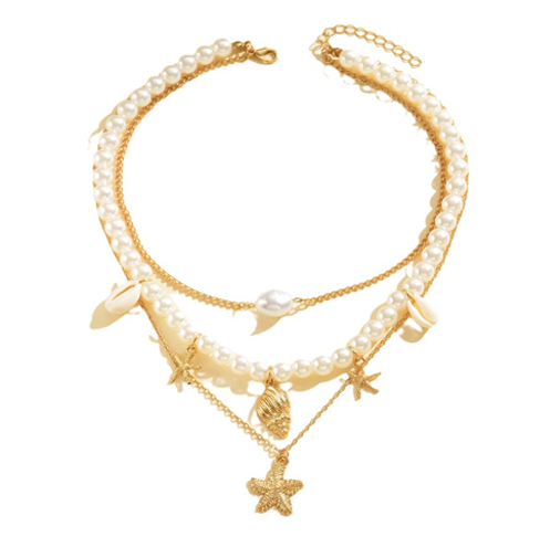 Bohemian Long Glass Pearl Y-Drop Necklace