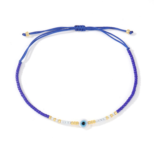 Boho adjustable Seed Bead Bracelet with Evil Eye Charm Boho adjustable Seed Bead Bracelet with Evil Eye Charm