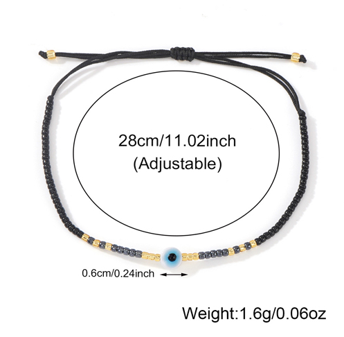 Boho adjustable Seed Bead Bracelet with Evil Eye Charm Boho adjustable Seed Bead Bracelet with Evil Eye Charm