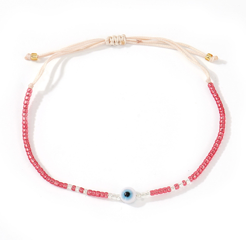 Boho adjustable Seed Bead Bracelet with Evil Eye Charm Boho adjustable Seed Bead Bracelet with Evil Eye Charm