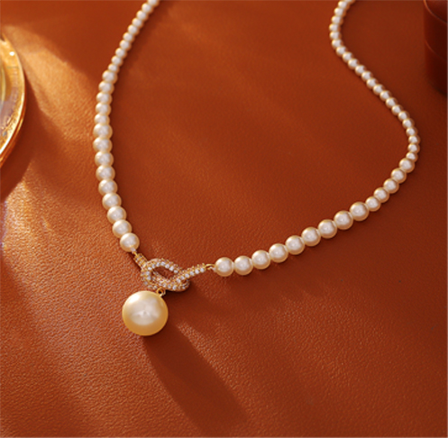 Classic White Glass Pearl Necklace