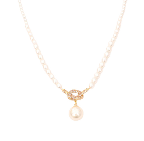 Classic White Glass Pearl Necklace