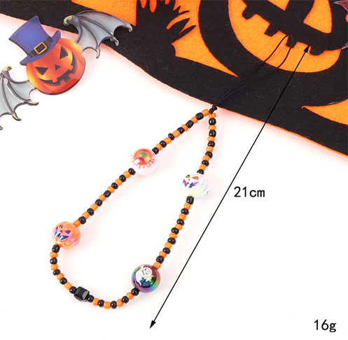 Halloween Skull Pumpkin Ghost Head Beaded Mobile Phone Chain