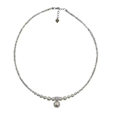 Minimalist Single Glass Pearl Pendant Necklace