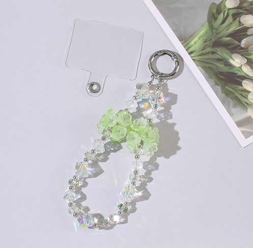 New sparkling crystal bead acrylic flower phone chain