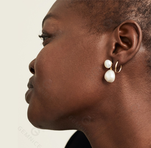 Pearl Drop Button Pearl Earrings For Women Pearl Drop Button Pearl Earrings For Women