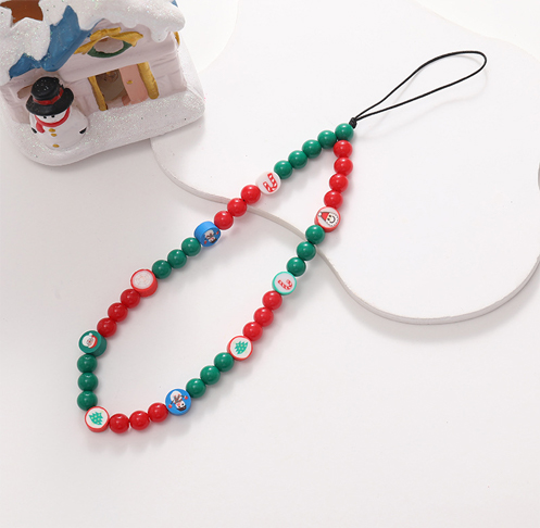 Santa Claus Beaded Short Christmas Phone Chain