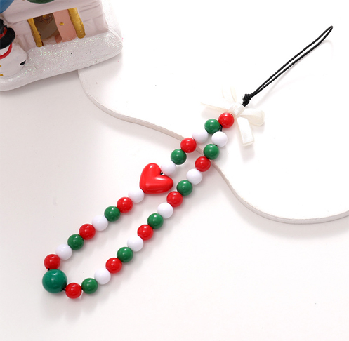 Santa Claus Beaded Short Christmas Phone Chain