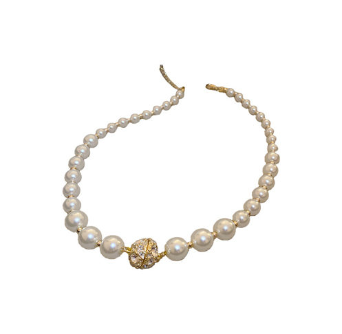 Vintage-Inspired Glass Pearl Choker Necklace