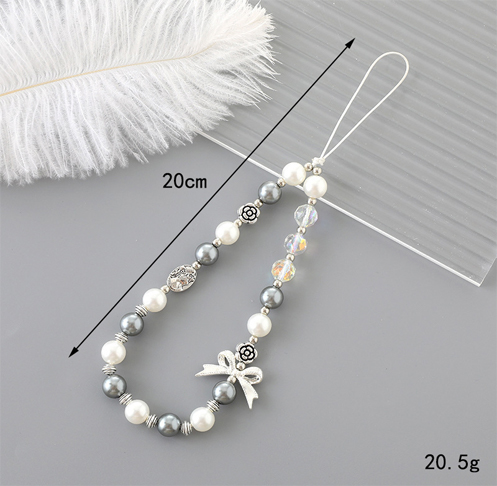 pearl small flower pendant beaded mobile phone chain pearl small flower pendant beaded mobile phone chain
