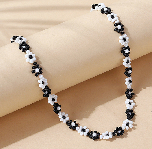 sweet and romantic glass seed beads collarbone neckalce chain