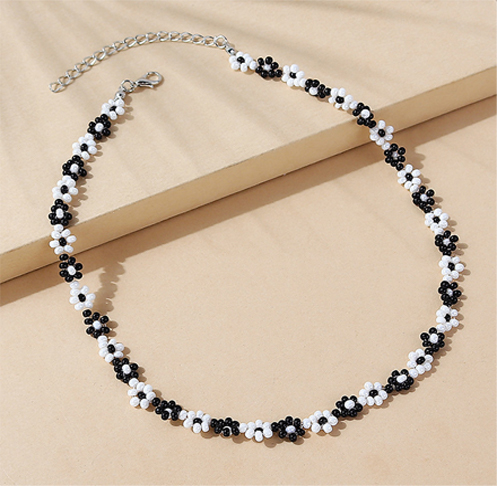 sweet and romantic glass seed beads collarbone neckalce chain