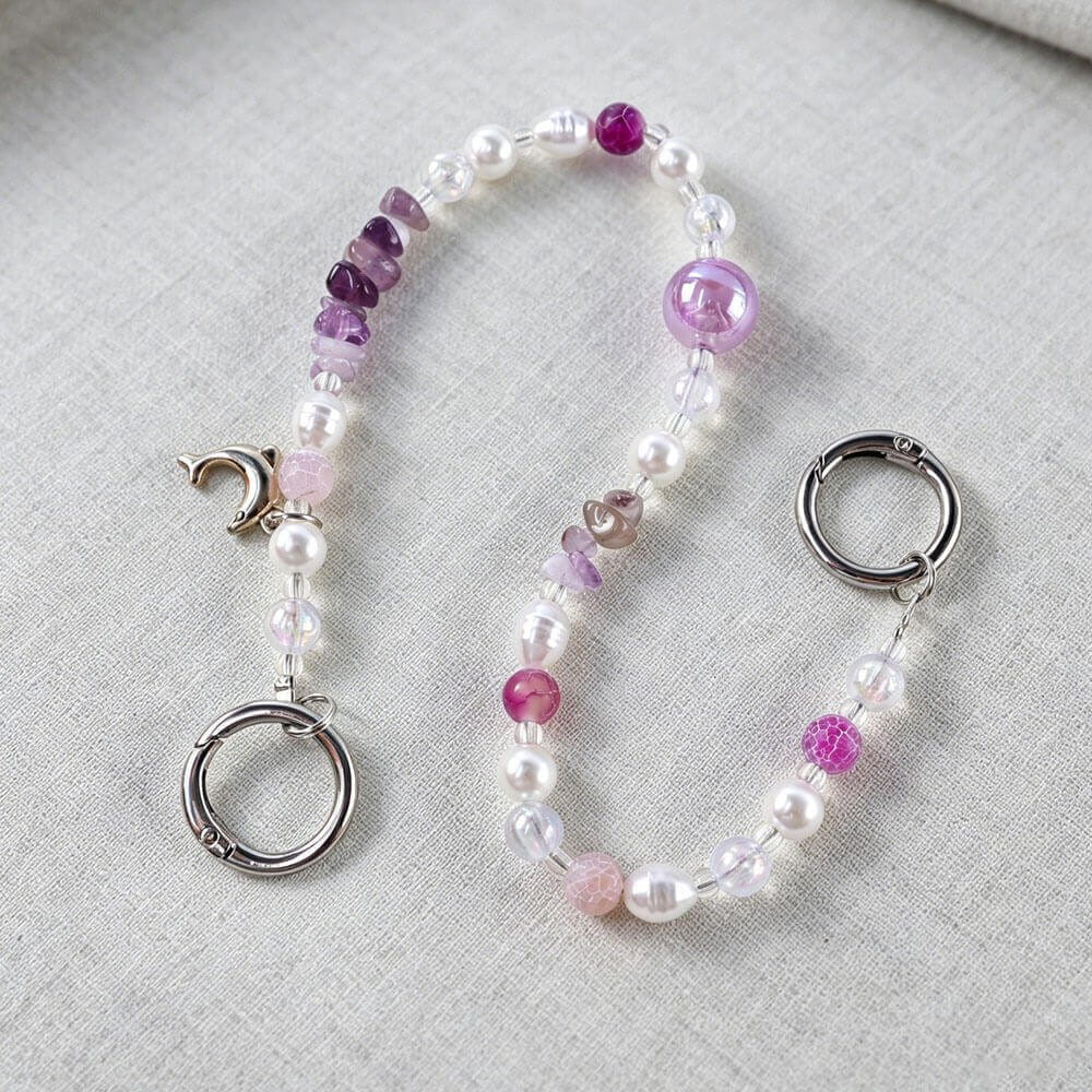 Handmade Purple Dolphin Beaded Water Bottle Chain – Cute Anti-Lost Cup Strap Handmade Purple Dolphin Beaded Water Bottle Chain – Cute Anti-Lost Cup Strap